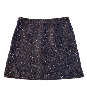 LOFT Navy Metallic and Sequin Boucle Skirt Size 6P